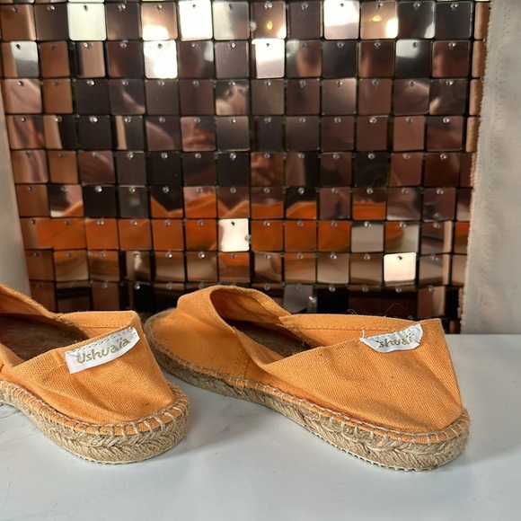 USHUAIA Orange Canvas Slip on Shoes with Jute Details Size 39 - Picture 8 of 13